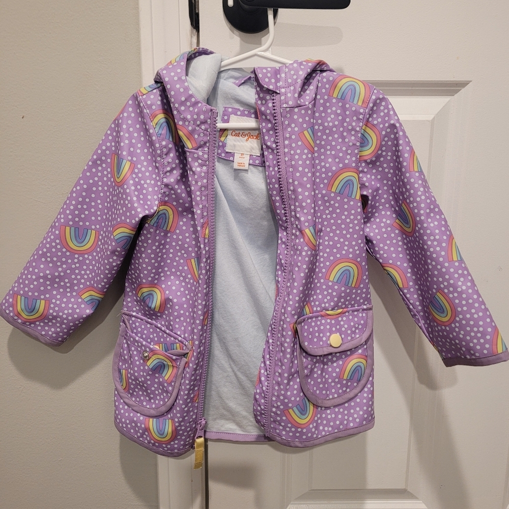 Girls Rainbow Rain Jacket